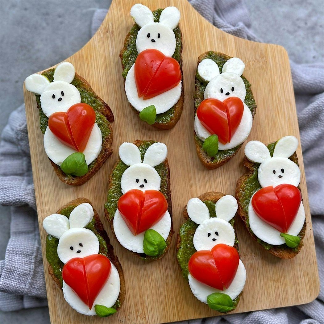 Learn knife safety and skills while making mozzarella bunny snacks 1