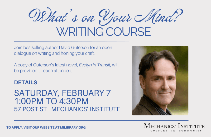 What's on Your Mind? A Writers' Course with David Guterson 1