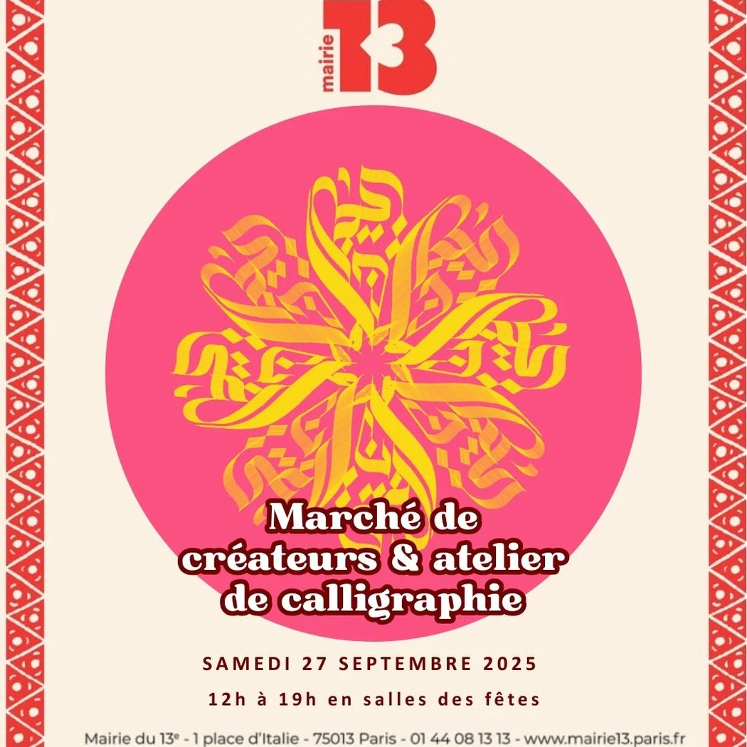 Marché de créateurs de Tunis Sur Seine et atelier calligraphie 1