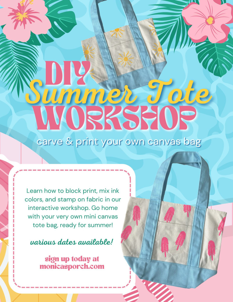 Block Printing Workshop: DIY Summer Tote 1