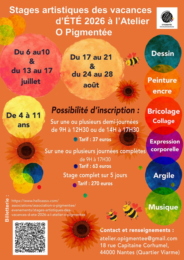 Stages artistiques des vacances d'été 2026