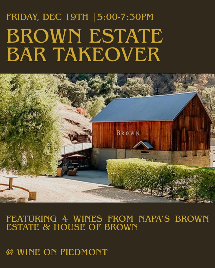 Friday Night Tasting | Brown Estate Bar Takeover 1