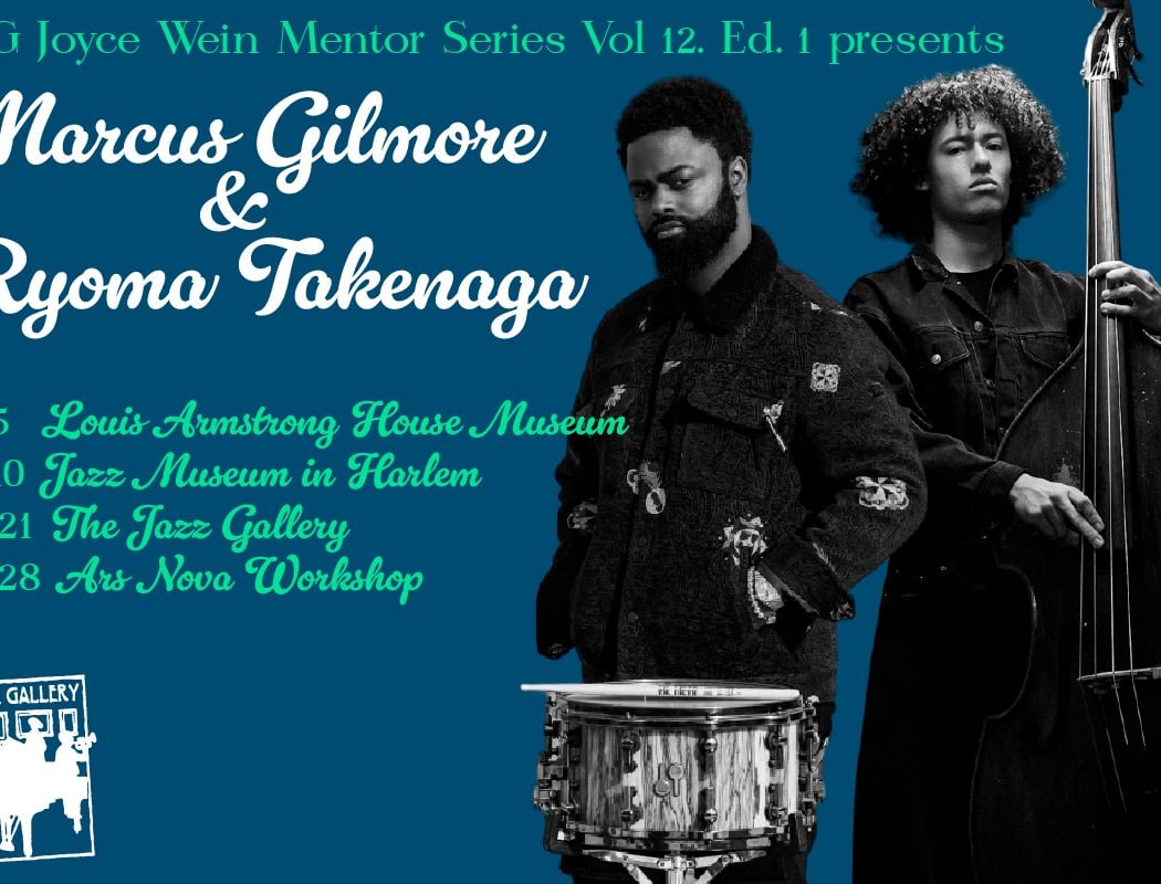 TJG Joyce Wein Mentoring Series: Marcus Gilmore & Ryoma Takenada at Louis Armstrong House Museum