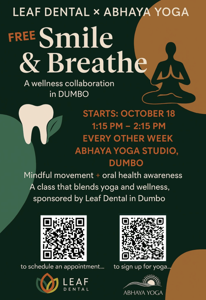 Smile + Breathe Free Yoga Events Sponsored by Leaf Dental 1