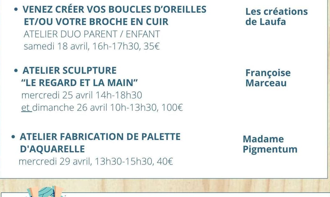 Atelier de création de boucles d’oreilles et broches en cuir 1