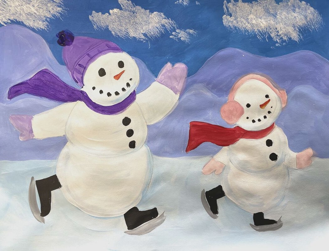 Skating Snow Friends - Painting pARTy for Kids 1