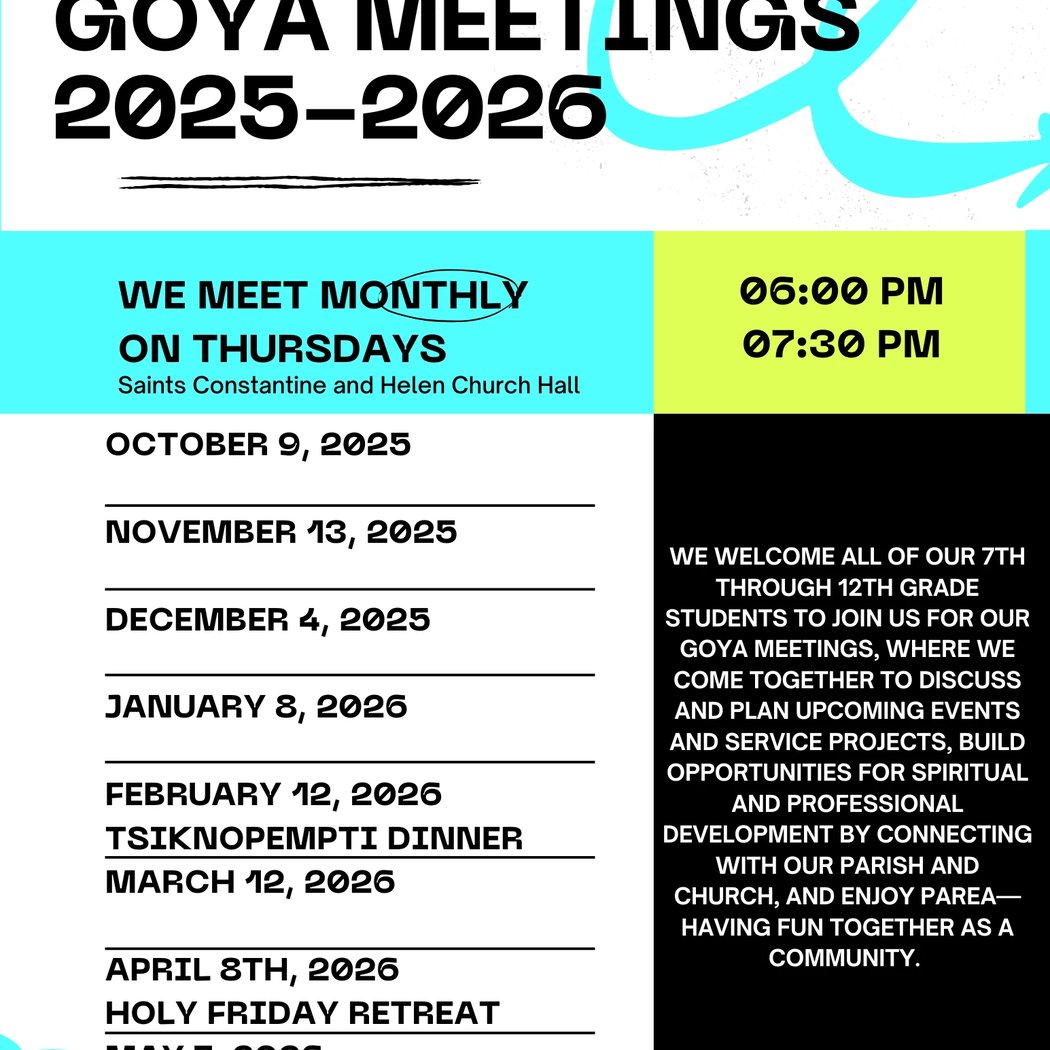 7th - 12th Grade GOYA Meetings 2025-2026 1
