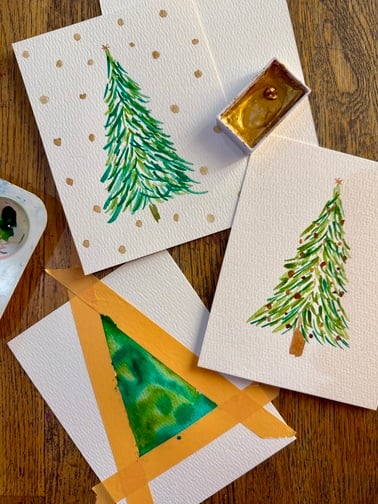 Watercolor Holiday Card Party 1