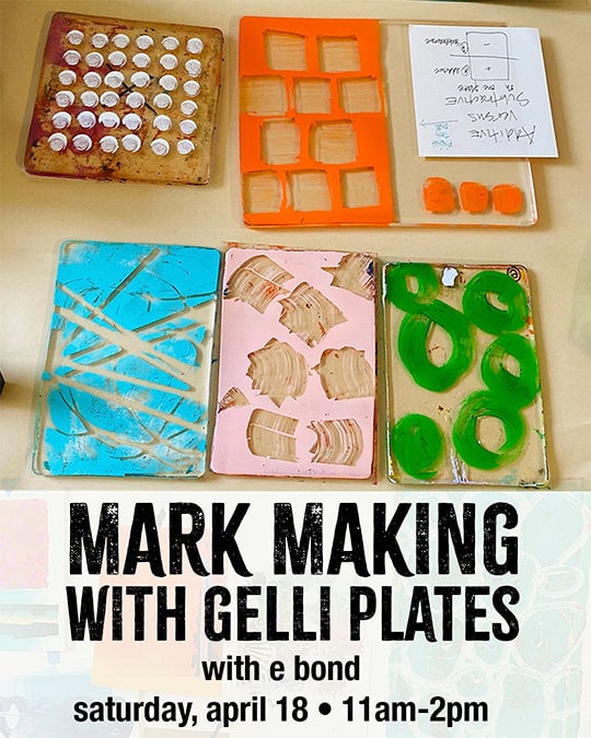 Mark Making with Gelli Plates with e bond 1