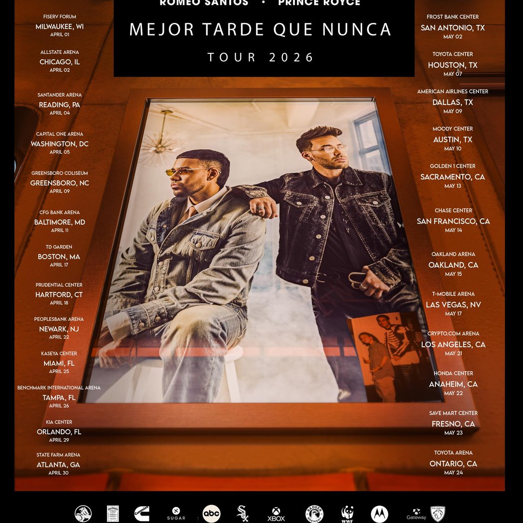 Mejor Tarde Que Nunca Tour 2026 Romeo Santos & Prince Royce 1