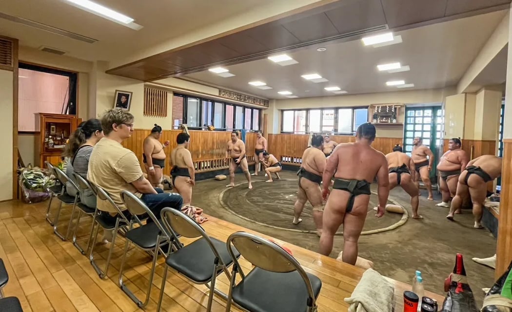 Sumo Morning Practice at Tatsunami-beya 1