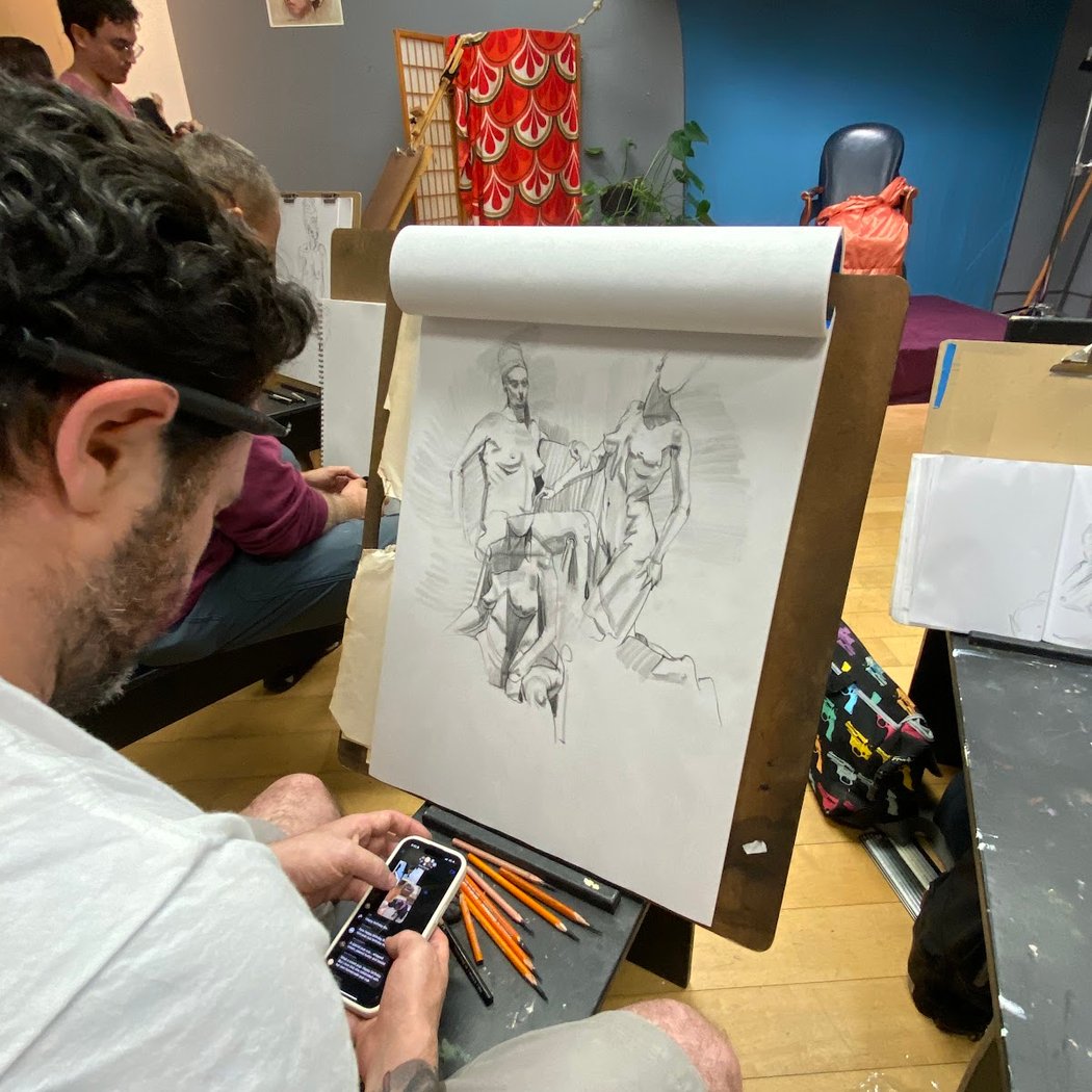 Figure painting classes with the live model 3