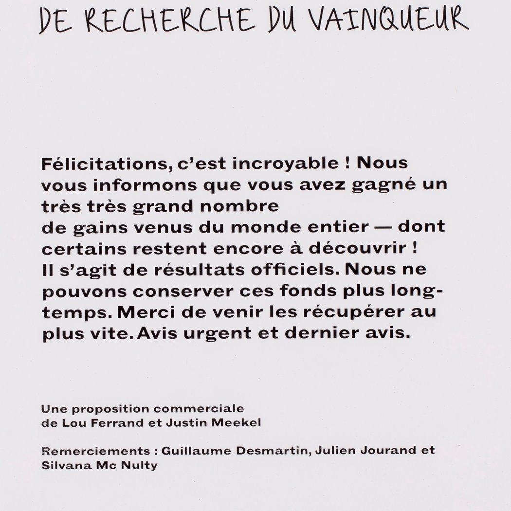 Dernier avis de recherche du vainqueur 1