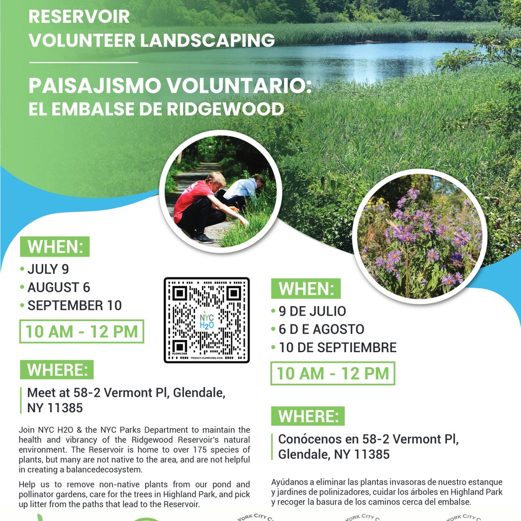 Volunteer Landscaping and Cleanup at Ridgewood Reservoir