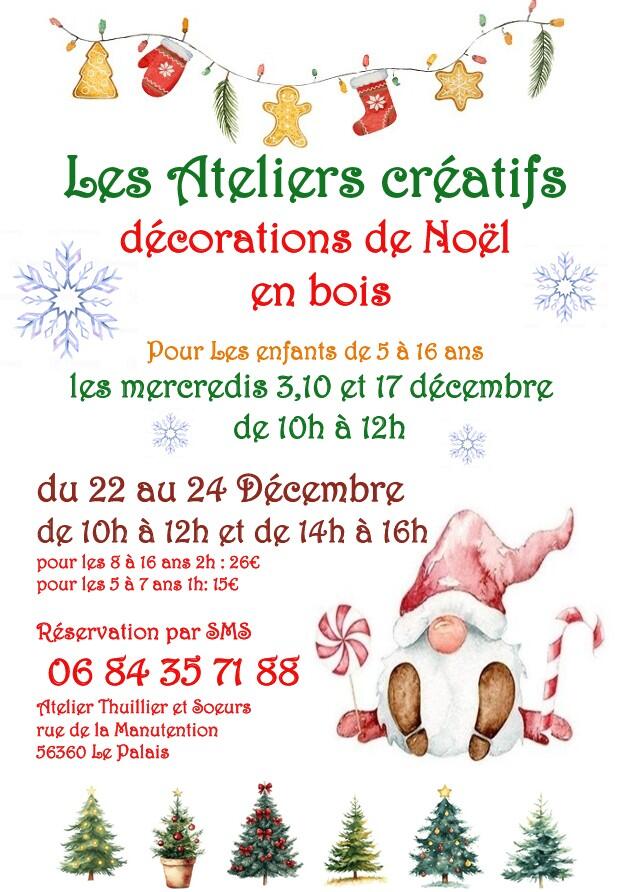 Les Ateliers créatifs : décorations de Noel en bois 1