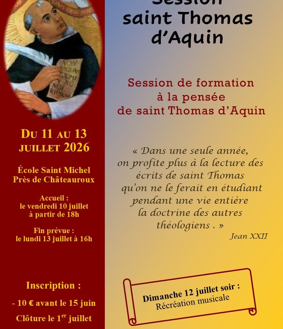 Session philosophique Saint Thomas d'Aquin 1