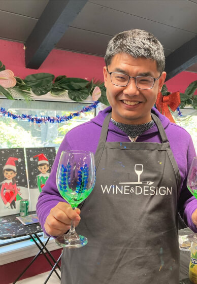 Wine Glass Sip and Paint Class 1