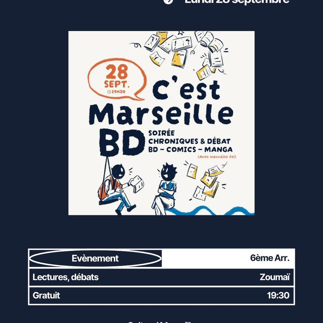 C'est Marseille BD (Soirée Chroniques & Débat BD - Comics - Manga)