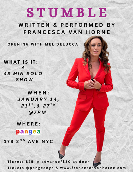 Cabaret Room: Stumble – Written & Performed by Francesca Van Horne 1