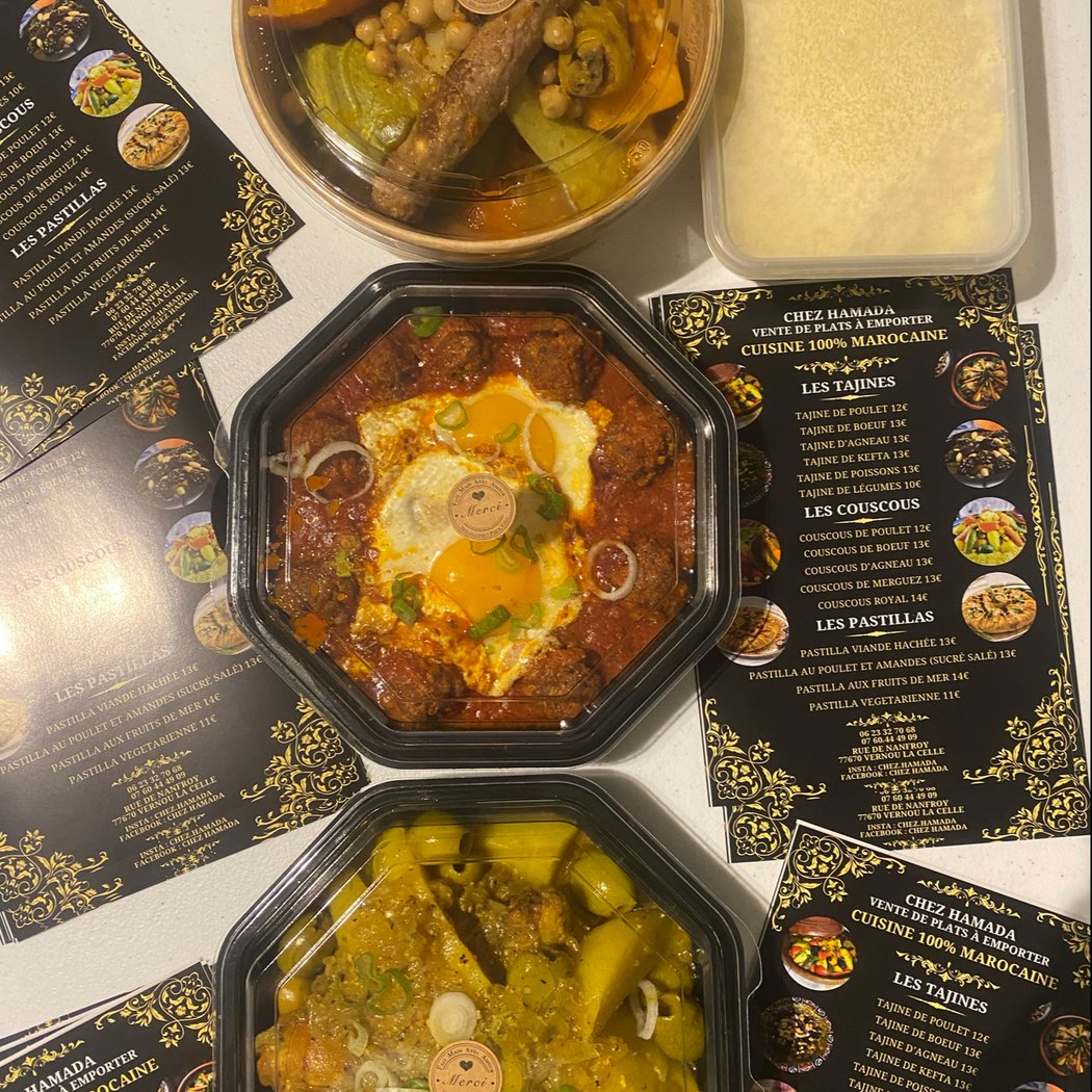 Chez Hamada vente de plat de cuisine marocaine à emporté sur Vernou la celle 2