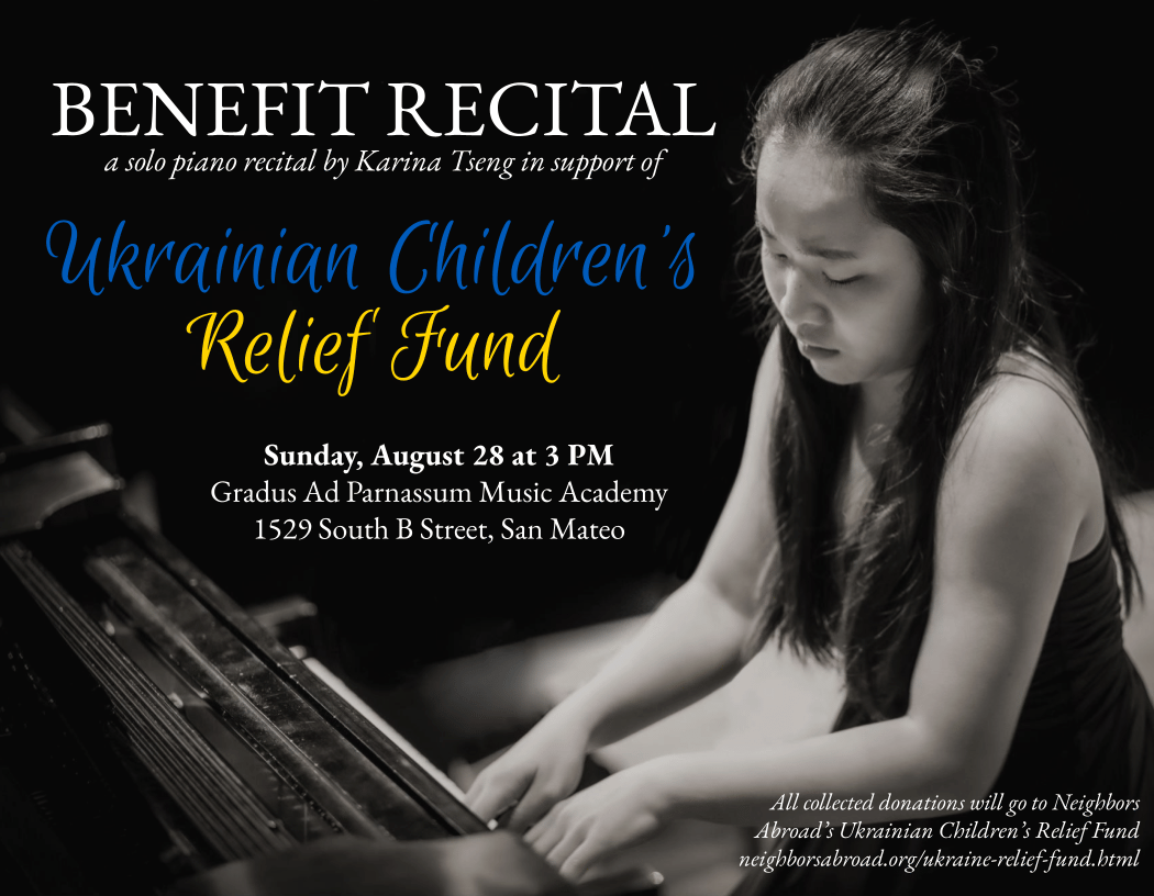 Karina Tseng Piano Recital/ Fundraiser for Ukrainian Children Relief Fund 1