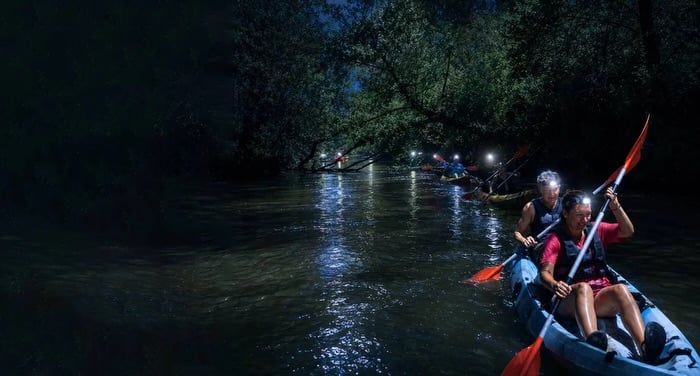 ruta nocturna guiada en kayak 1