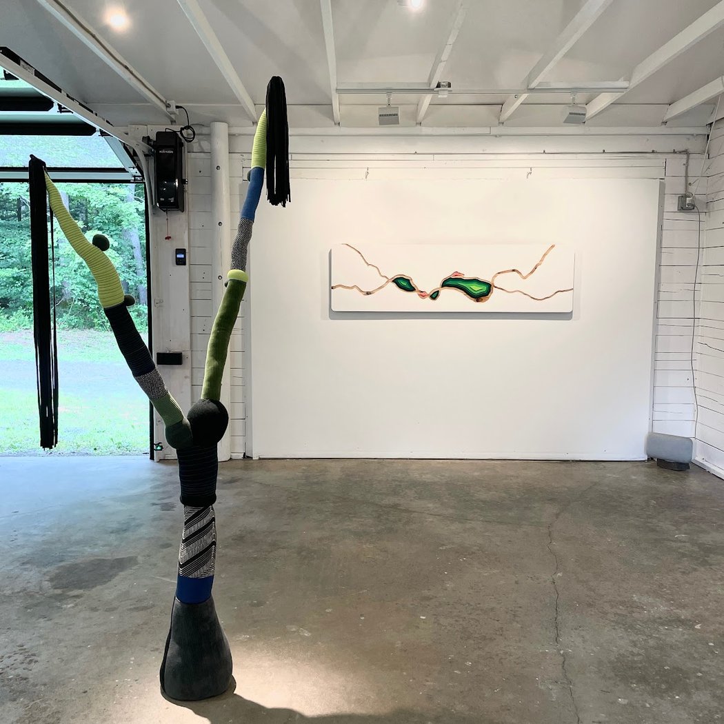 String Theory fiber art group show + outdoor show Transcending Taxonomy 1