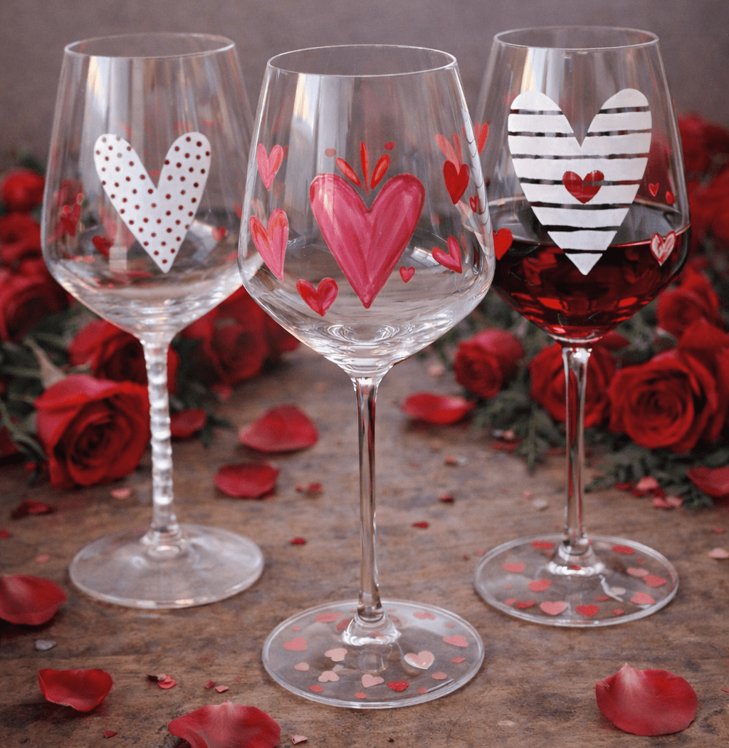 Valentine’s Wine Glass Painting Experience 1