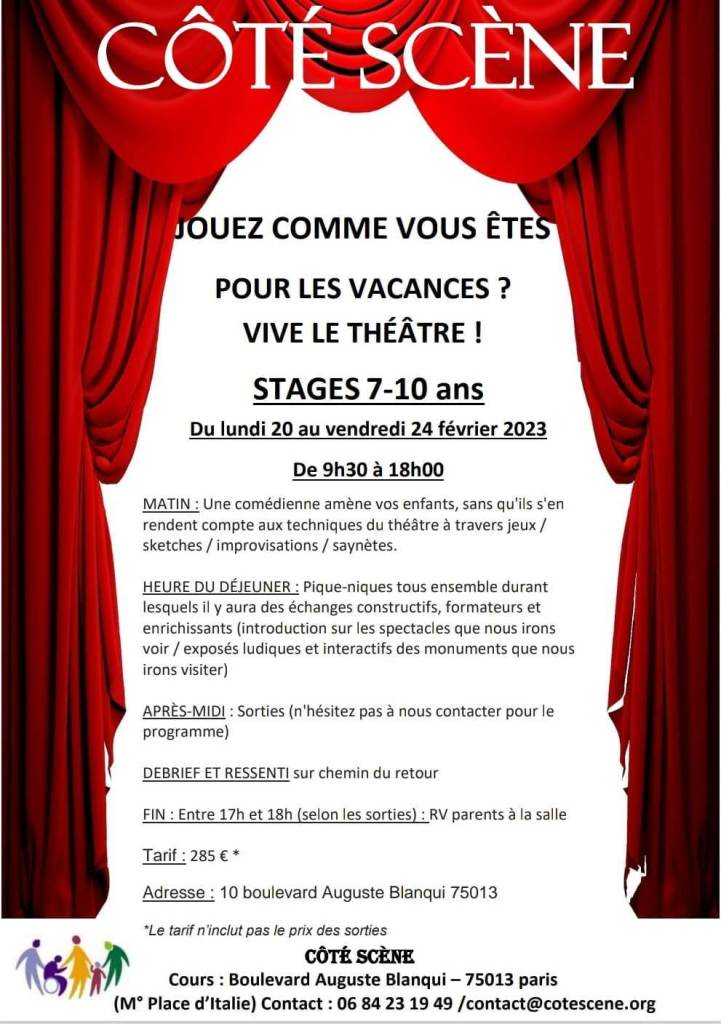 Stage enfants 7 – 10 ans : vacances février 2023 1