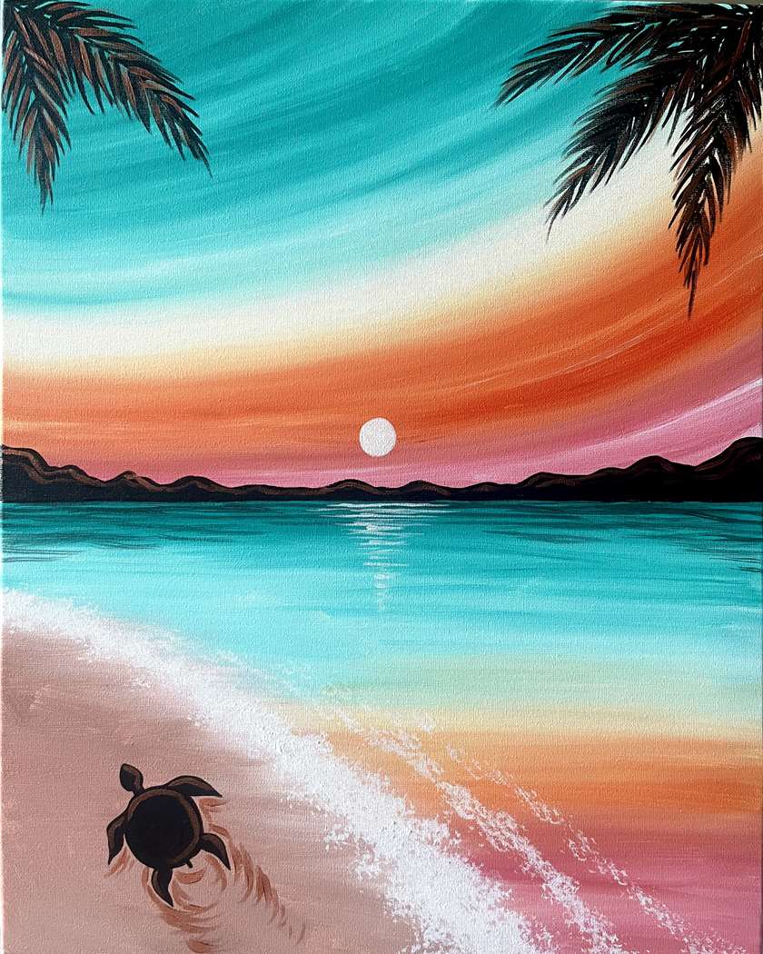 Sea Turtle Sunset 1