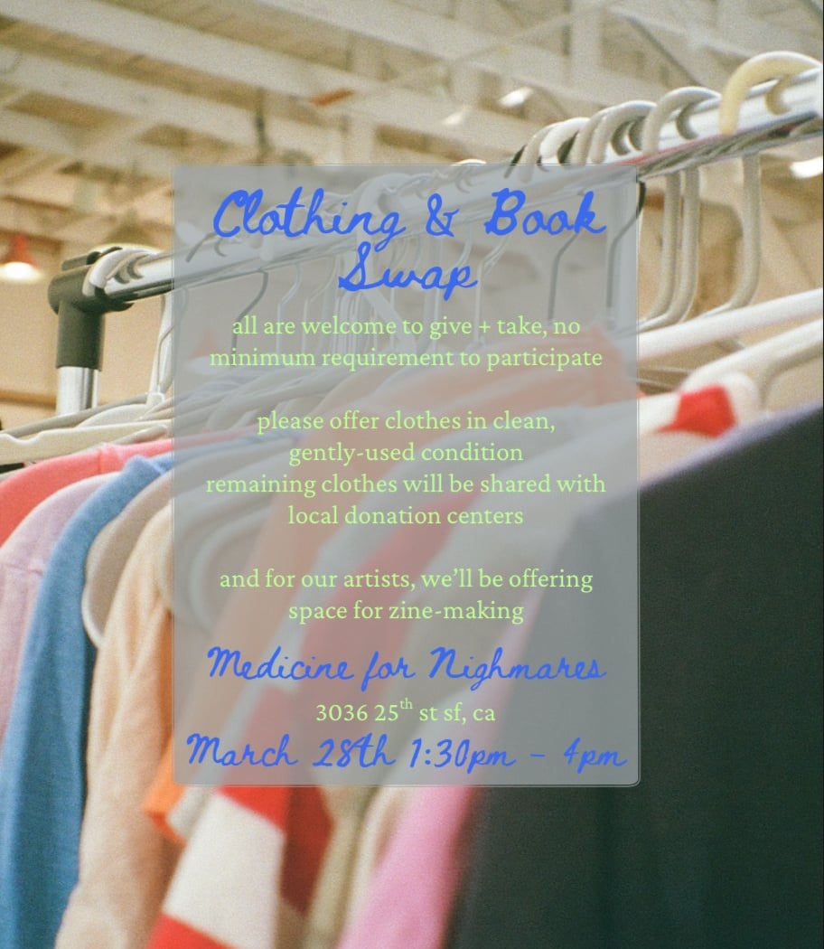 Clothing & Book Swap+’Zine Making Station 1