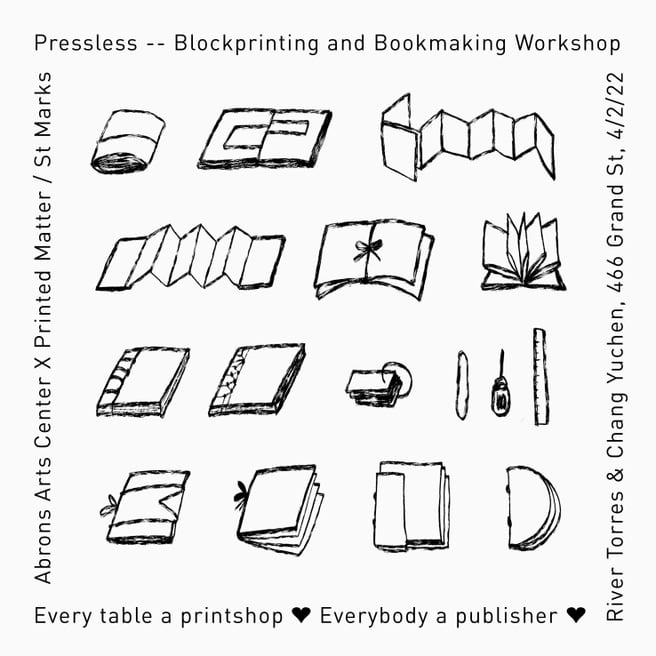 Pressless – Blockprinting and Bookmaking Workshop 1