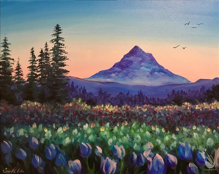 Mt. Hood and Tulips 1