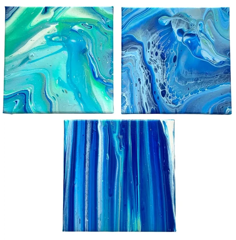 Acrylic Pour Tryptych 1