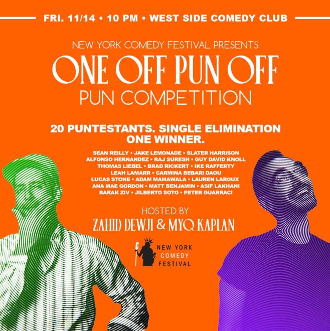 New York Comedy Festival's Pun Off - Pun Competition with Zahid Dewji 1