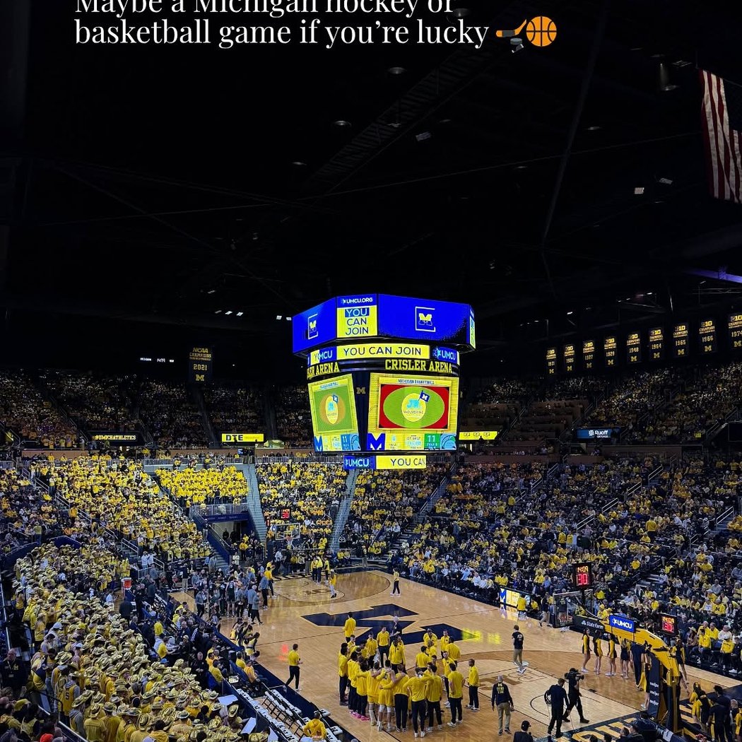 Michigan hockey or basketball game 1