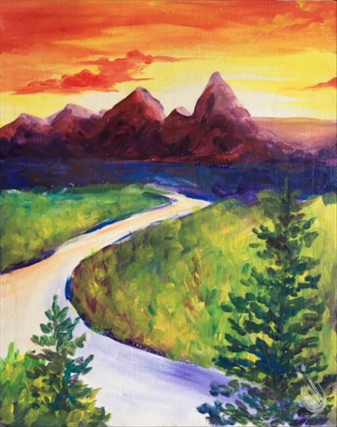 Sunset Behind the Mountains 1