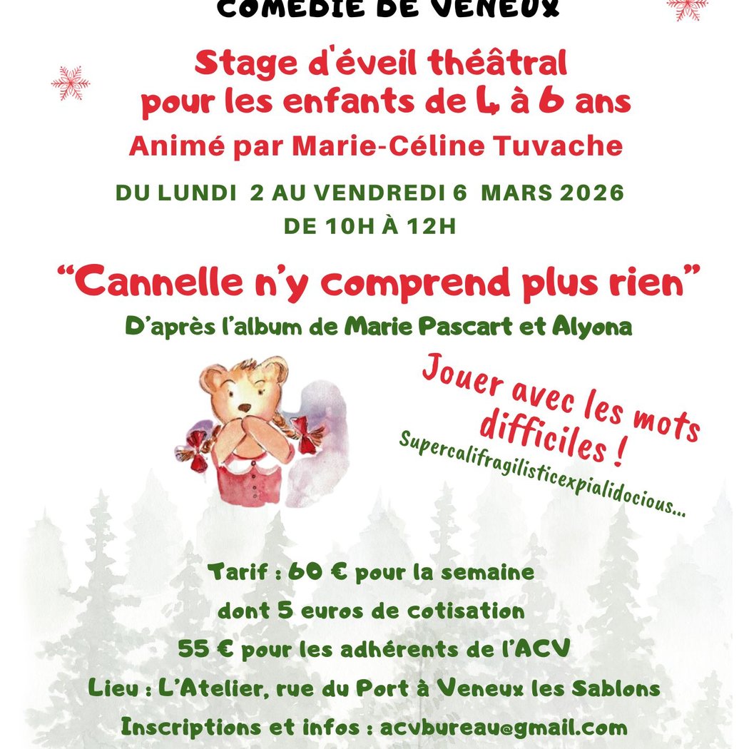 Stage d'éveil théâtral pour les enfants de 4 à 6 ans 1