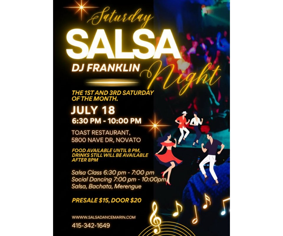 Salsa Dancing in Novato - July 1