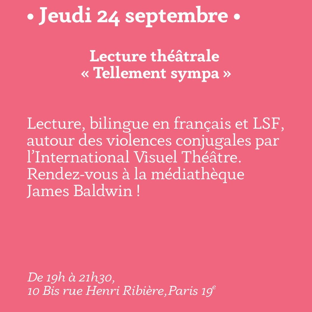 Lecture théâtrale « Tellement sympa »