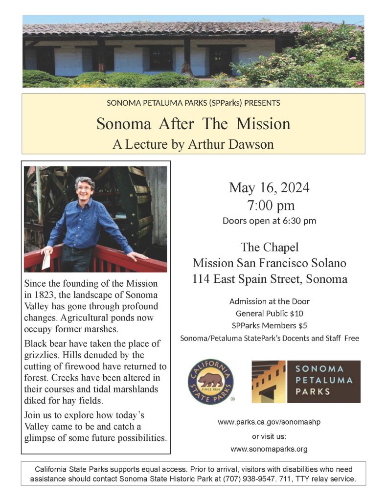 Lecture – Arthur Dawson “Sonoma After the Mission” 1