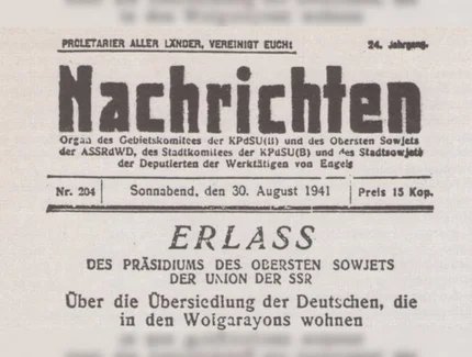 Vor 85 Jahren: Deportation der Deutschen in der Sowjetunion 1941