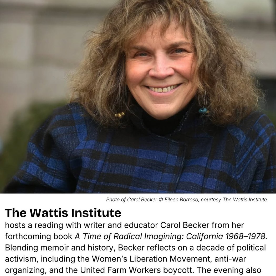 Reading with Carol Becker from 'A Time of Radical Imagining: California 1968–1978' 1