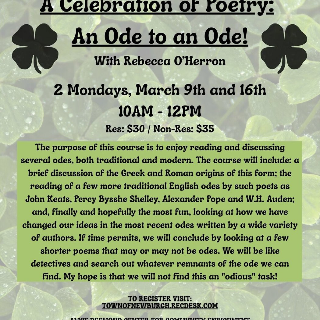 A Celebration of Poetry: An Ode to an Ode! 1
