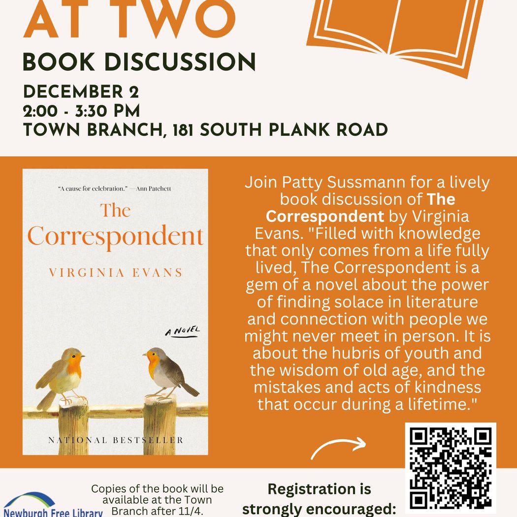 Tuesday At Two Book Discussion: The Correspondent by Virginia Evans 1