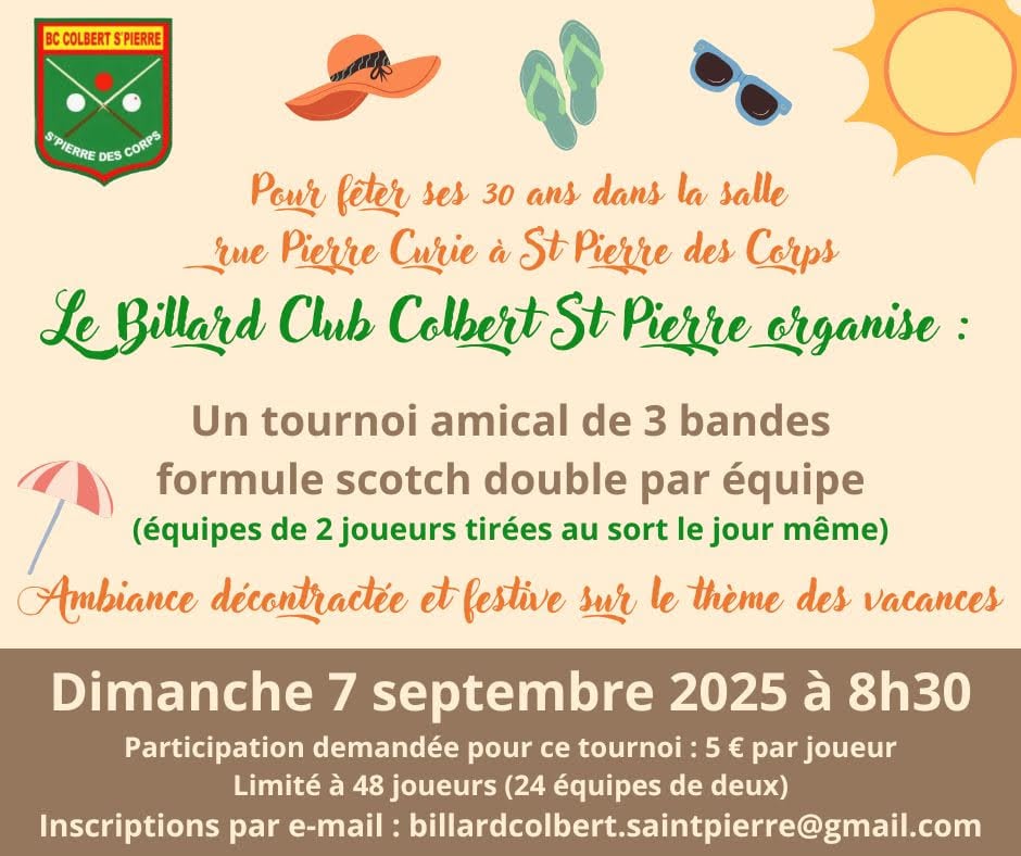 Tournoi amical de 3 Bandes par équipes 1