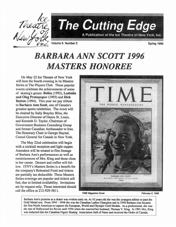 Masters Series - Tribute to Barbara Ann Scott 1