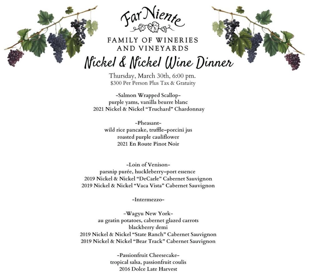 Nickel & Nickel Wine Dinner 1