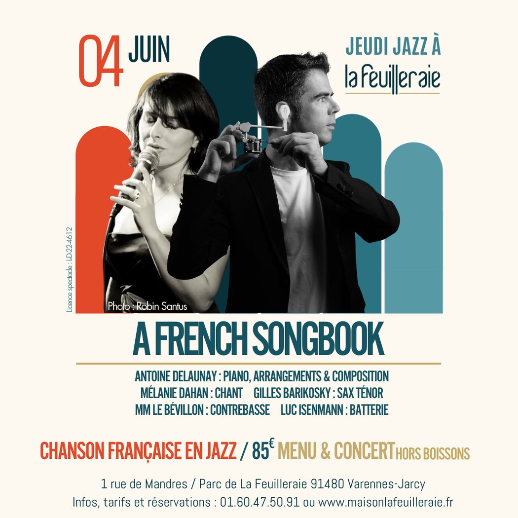 JEUDI JAZZ : DINER-CONCERT avec A FRENCH SONGBOOK 1
