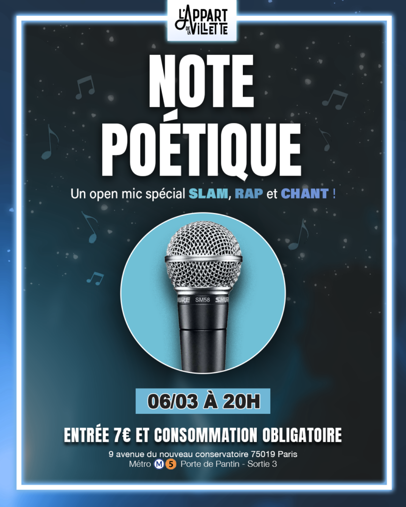 NOTE POÉTIQUE – OPEN MIC 1